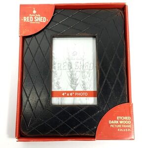 VTG Etched Dark Wood Picture Frame 4x6" Farm House Rustic Gallery Wall NOS